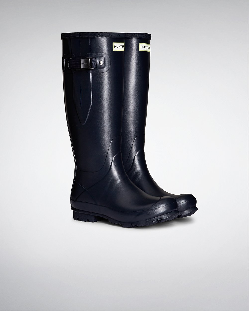 Galochas Altas Hunter Feminina Azul Marinho - Norris Field Side Adjustable - 60NEGTFIZ